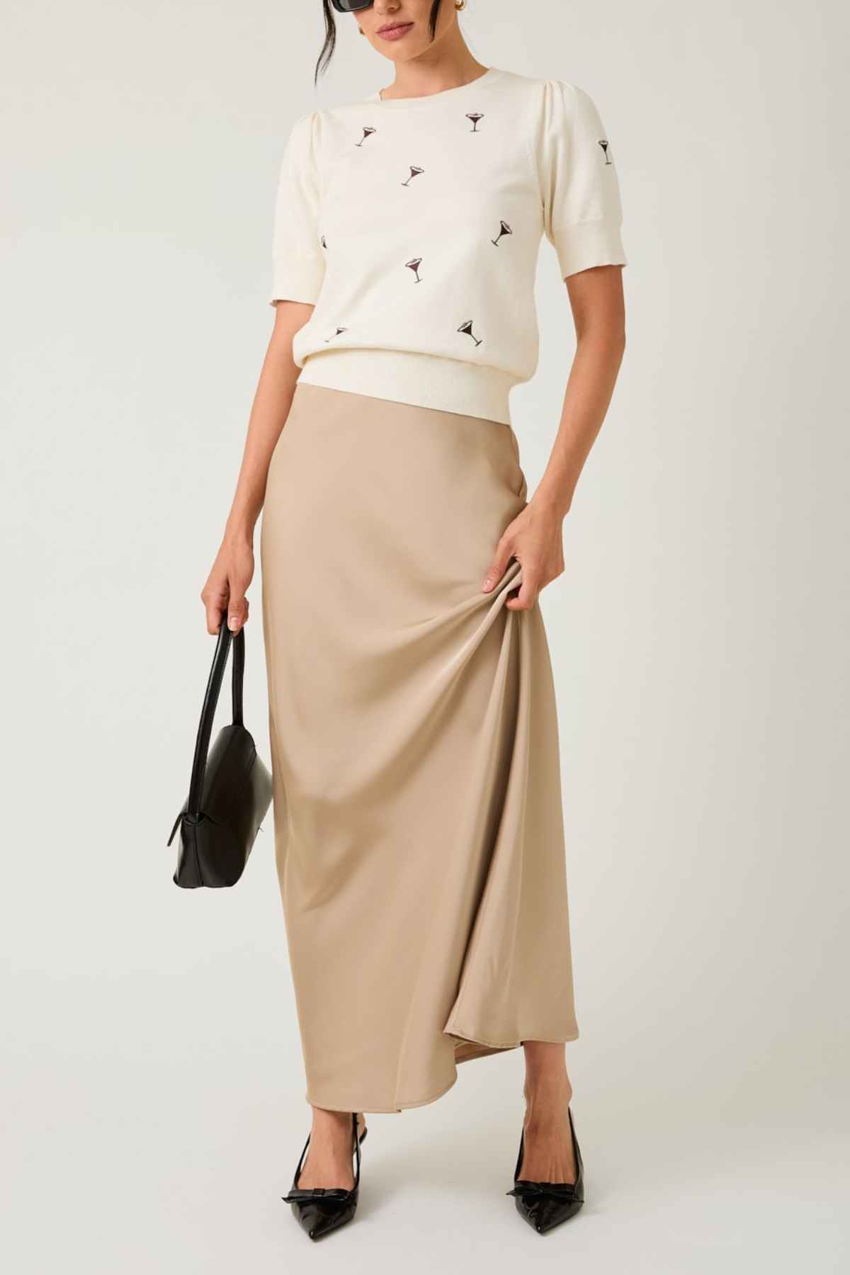 Espresso Martini Embroidered Knit Top