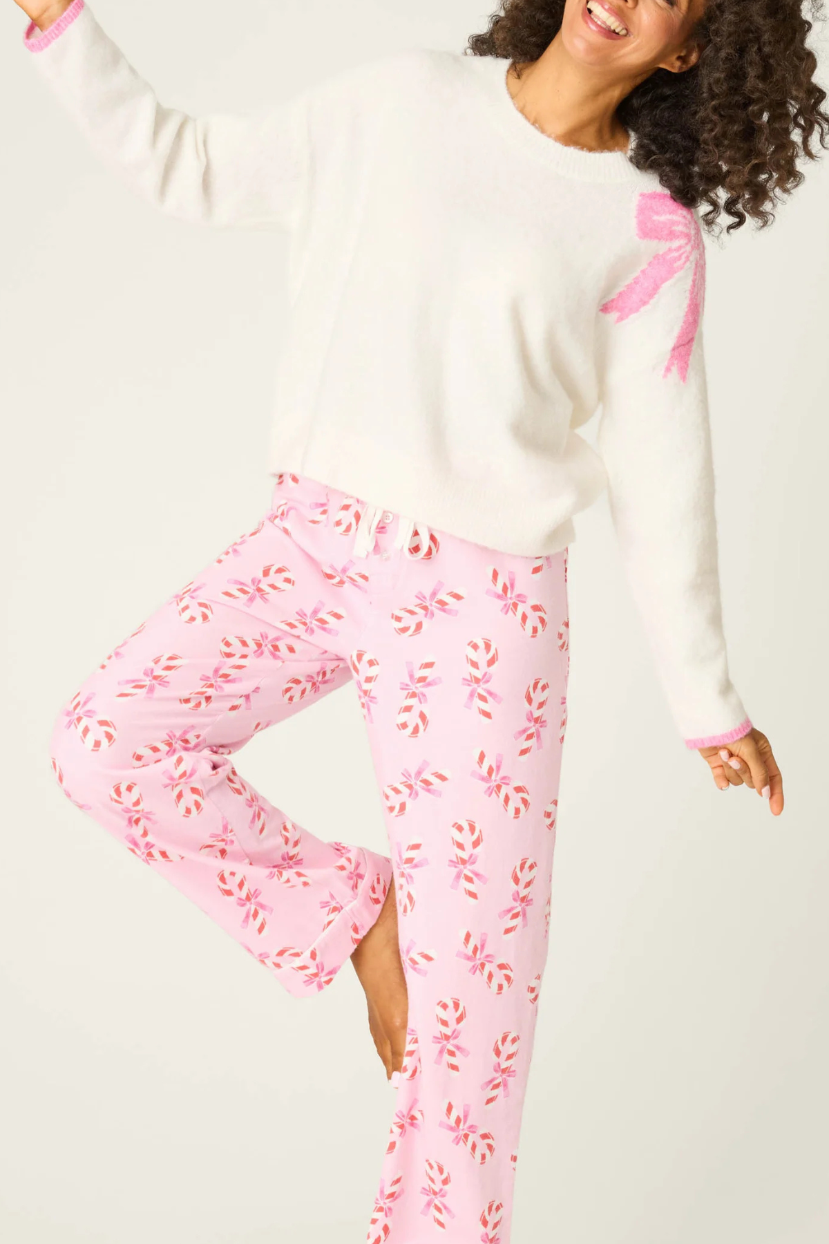 P.J. Salvage Sweeter Than Sugar Bow Print Snuggle Sweater