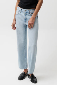 Lexi Mid Rise Bowed Straight Jeans