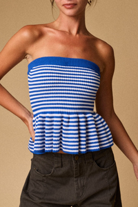 Striped Knit Tube Top