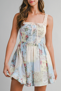 Ruched Shoulder Strap Mini Dress