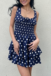 Polka Dot Tiered Mini Romper