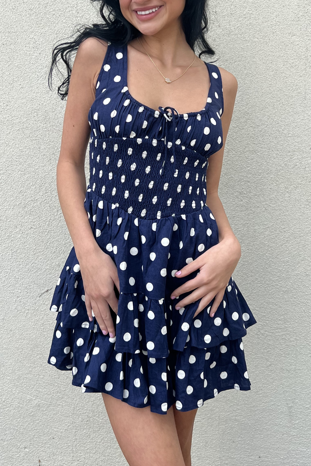 Polka Dot Tiered Mini Romper