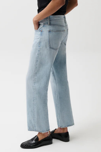 Lexi Mid Rise Bowed Straight Jeans