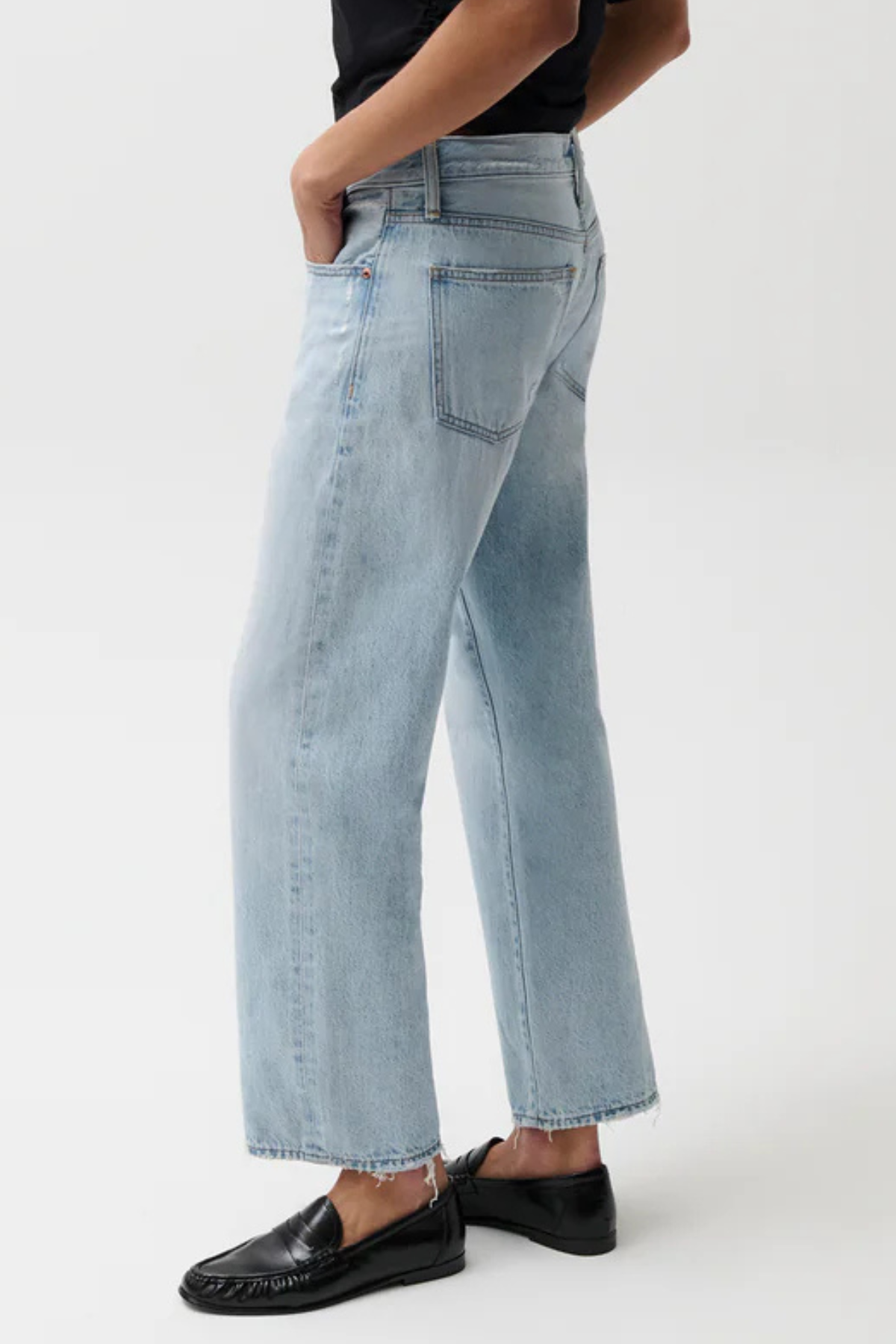 Lexi Mid Rise Bowed Straight Jeans