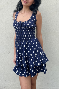 Polka Dot Tiered Mini Romper