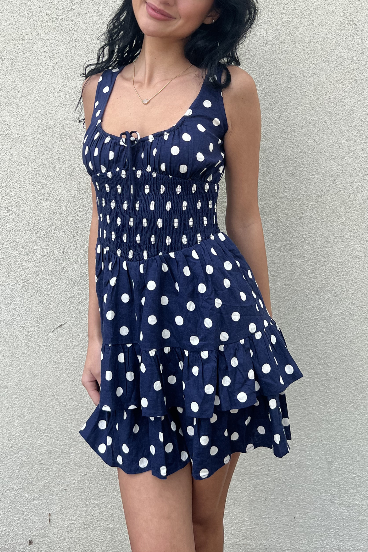 Polka Dot Tiered Mini Romper