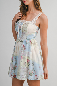 Ruched Shoulder Strap Mini Dress