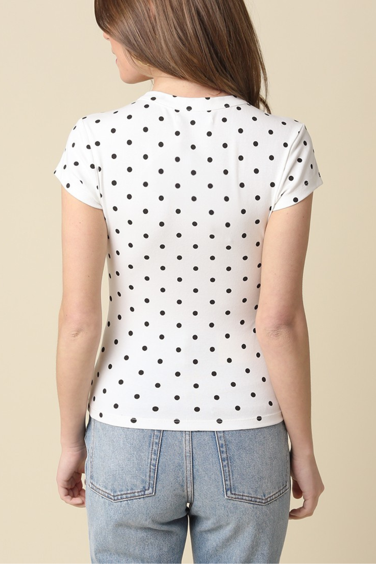 Sadie Polka Dot Button-Front Top