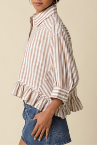 Harper Stripe Ruffle Hem Blouse