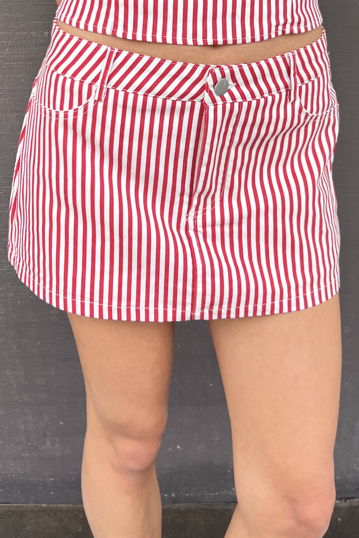 Mid Rise Stripe Skort