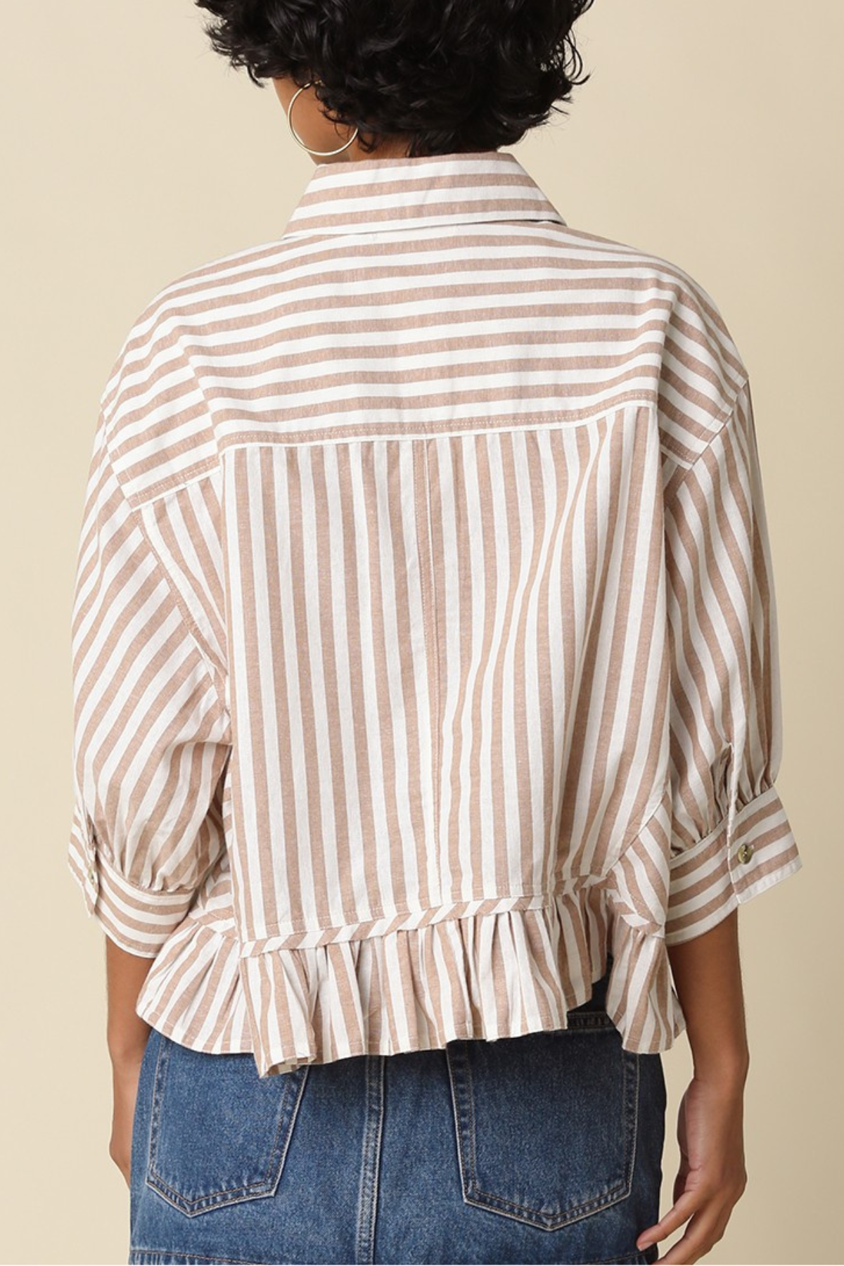 Harper Stripe Ruffle Hem Blouse