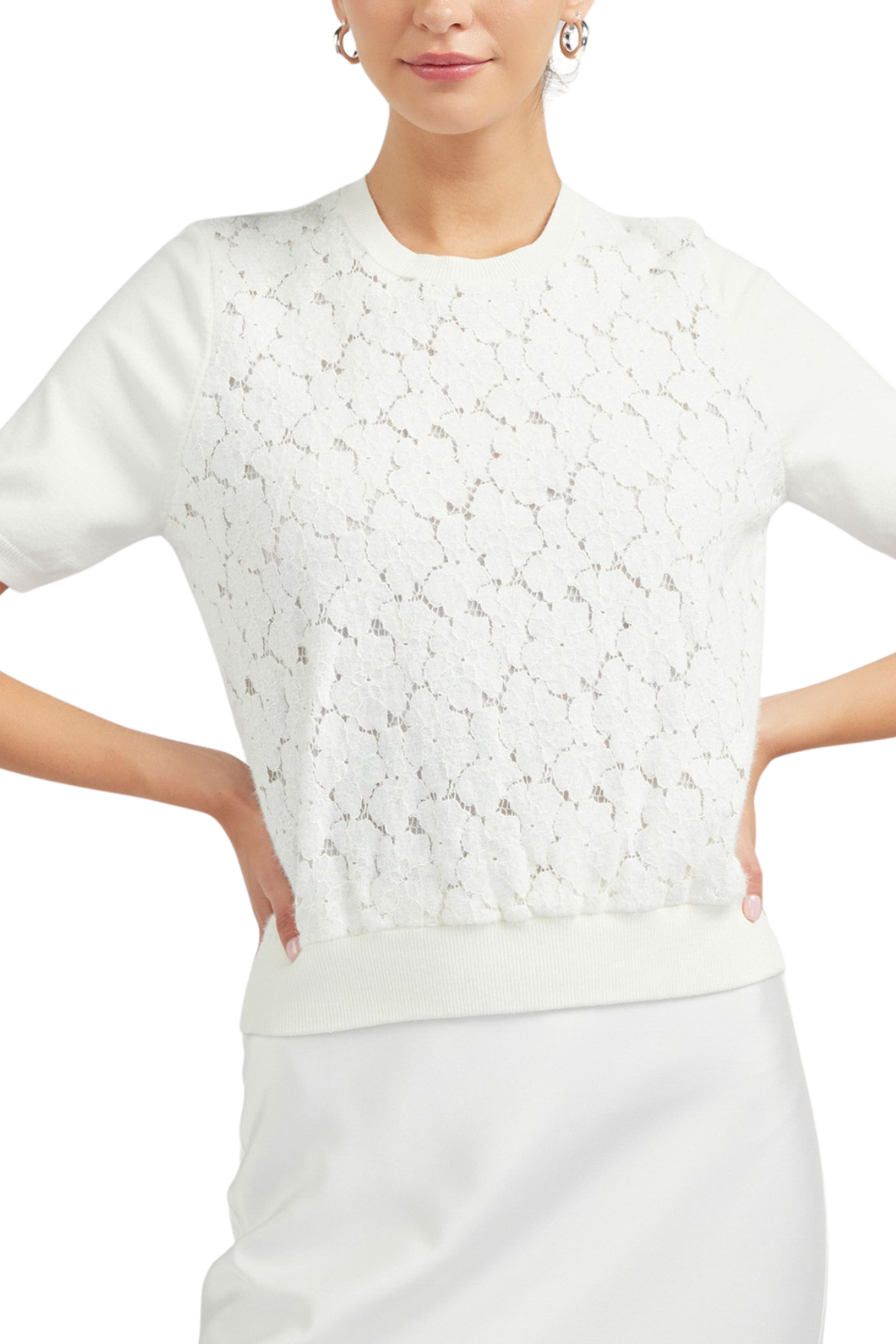 Lace Overlay Top