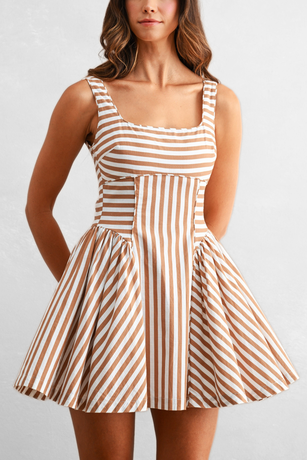Striped Flared Mini Dress