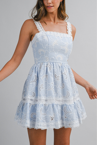 Embroidered Mini Dress