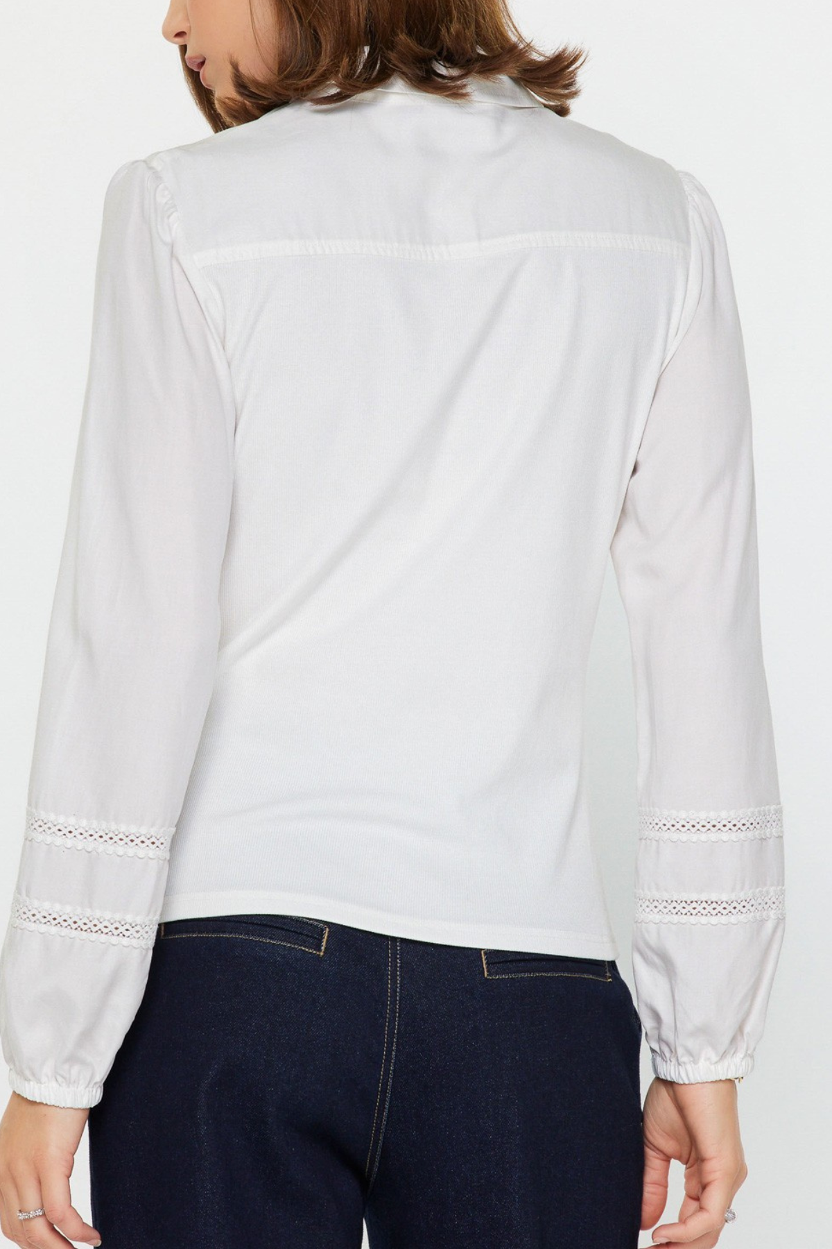 Mixed Media Polo Knit Top