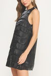 Tiered Satin Mini Dress