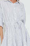 3/4 Sleeve Tie Front Mini Dress