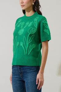 Winsley Floral Embroidered Sweater Top