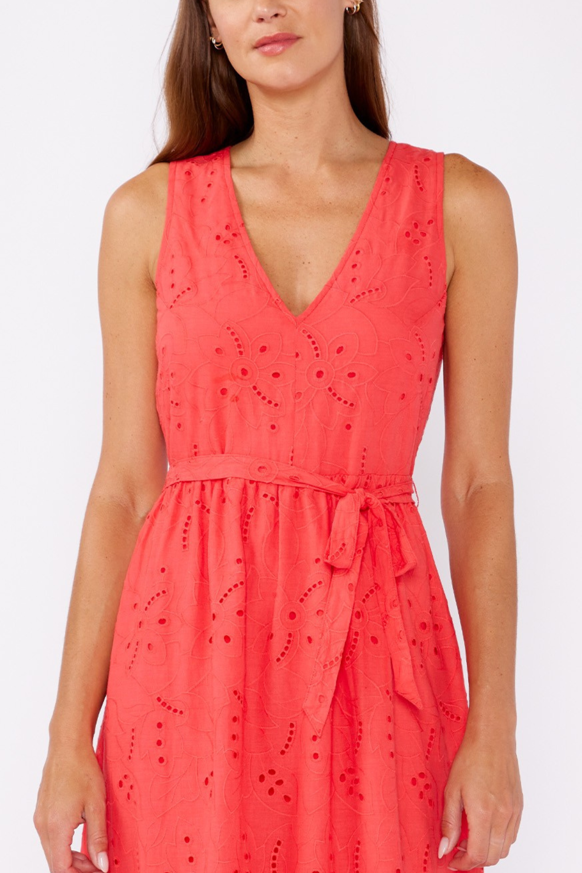 Eyelet Tank Midi Dress