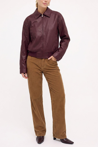 Vegan Leather Bomber Jacket