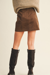 Fitted Suede Mini Skirt