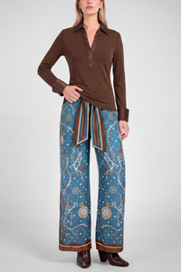 Ribbed Knit Collared Top