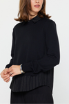 Woven Combo Sweater Shirt