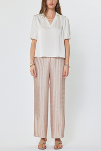 Collared V-Neck Blouse