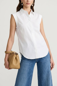 Cap Sleeve Hidden Placket Blouse