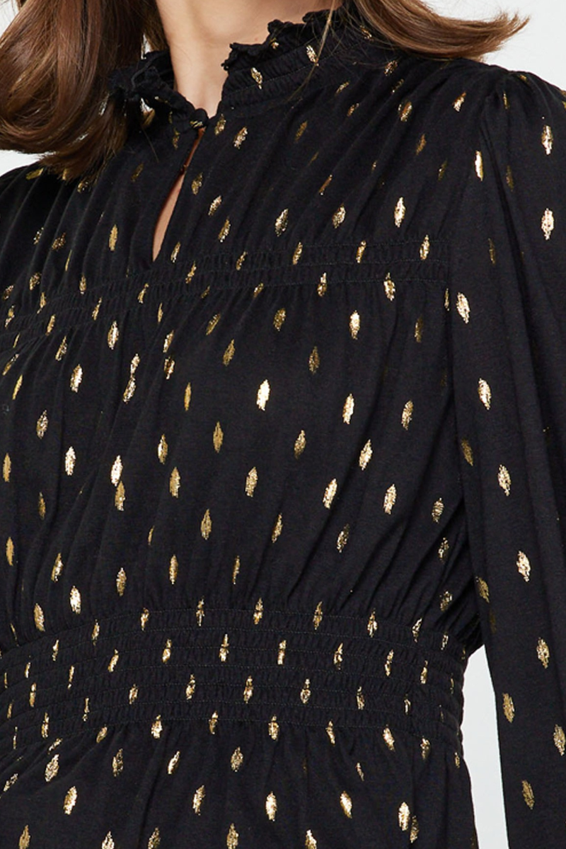 Metallic Detail Peplum Top