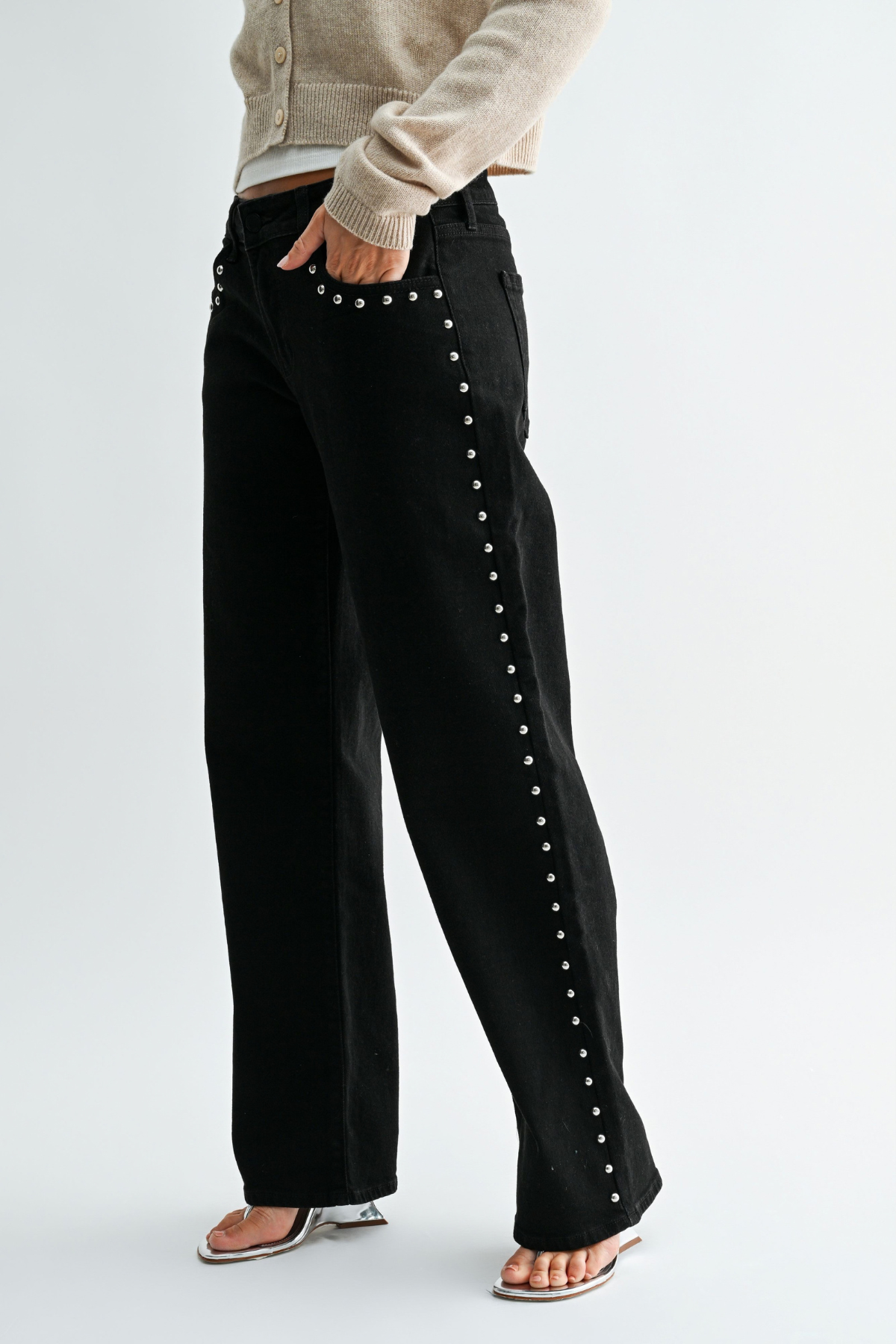 JBD Low Rise Studded Baggy Jean