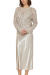 Pointelle Sweater & Satin Dress