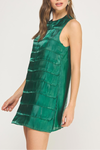 Tiered Satin Mini Dress