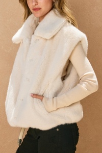 Wind Whispers Faux Fur Collared Vest