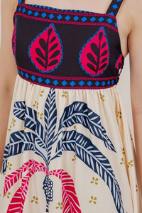 Tropical Sleeveless Midi Dress