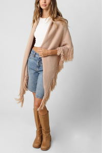 Maxine Fringe Knit Poncho