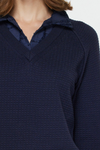 Collared Woven Combo Sweater