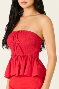 Peplum Tube Top