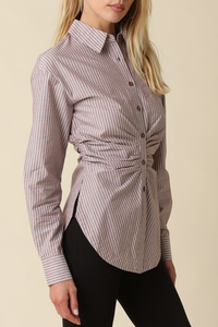 Ella Stripe Button Down Short