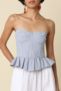 Melly Striped Peplum Top