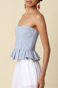 Melly Striped Peplum Top