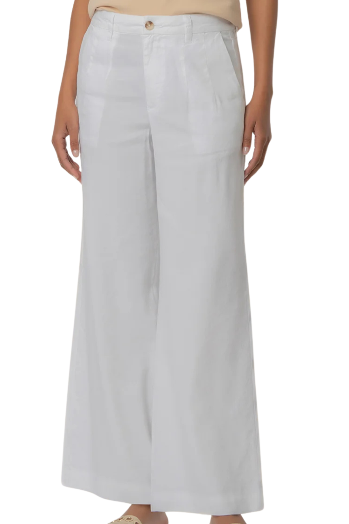 Kut Meg Linen High Rise Wide Straight Leg