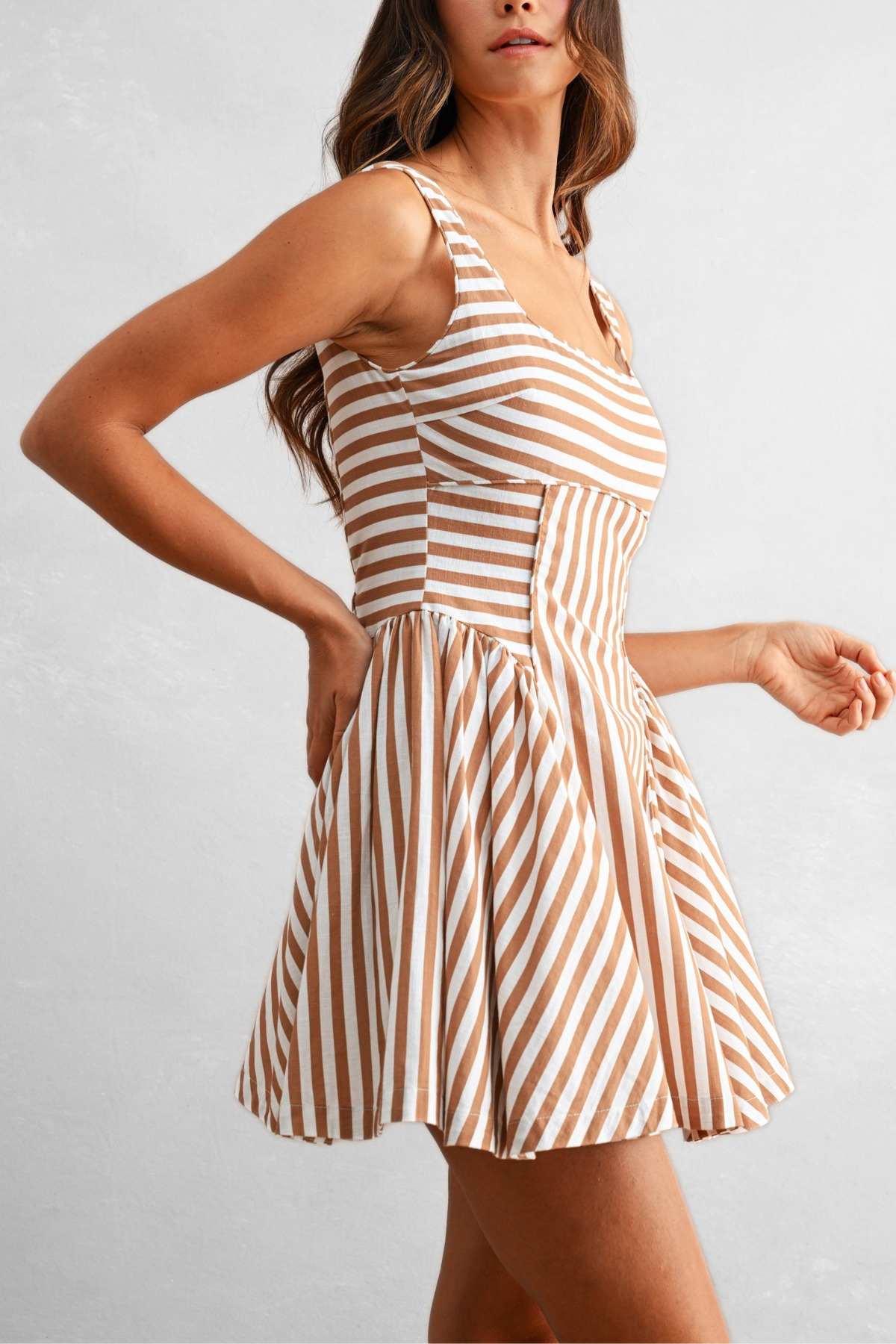Striped Flared Mini Dress