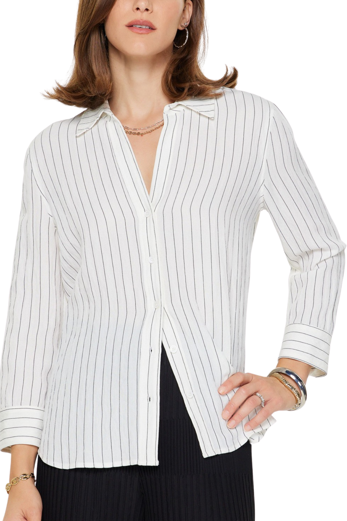 3/4 Sleeve Button Down Shirt