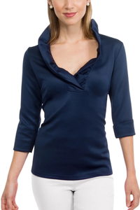 Jersey Ruffle 3/4 Sleeve Top