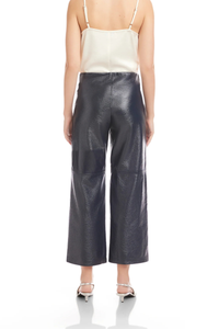 Fifteen-Twenty Faux Patent Leather Cropped Pants