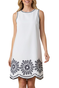 Floral Embroidered Mini Dress