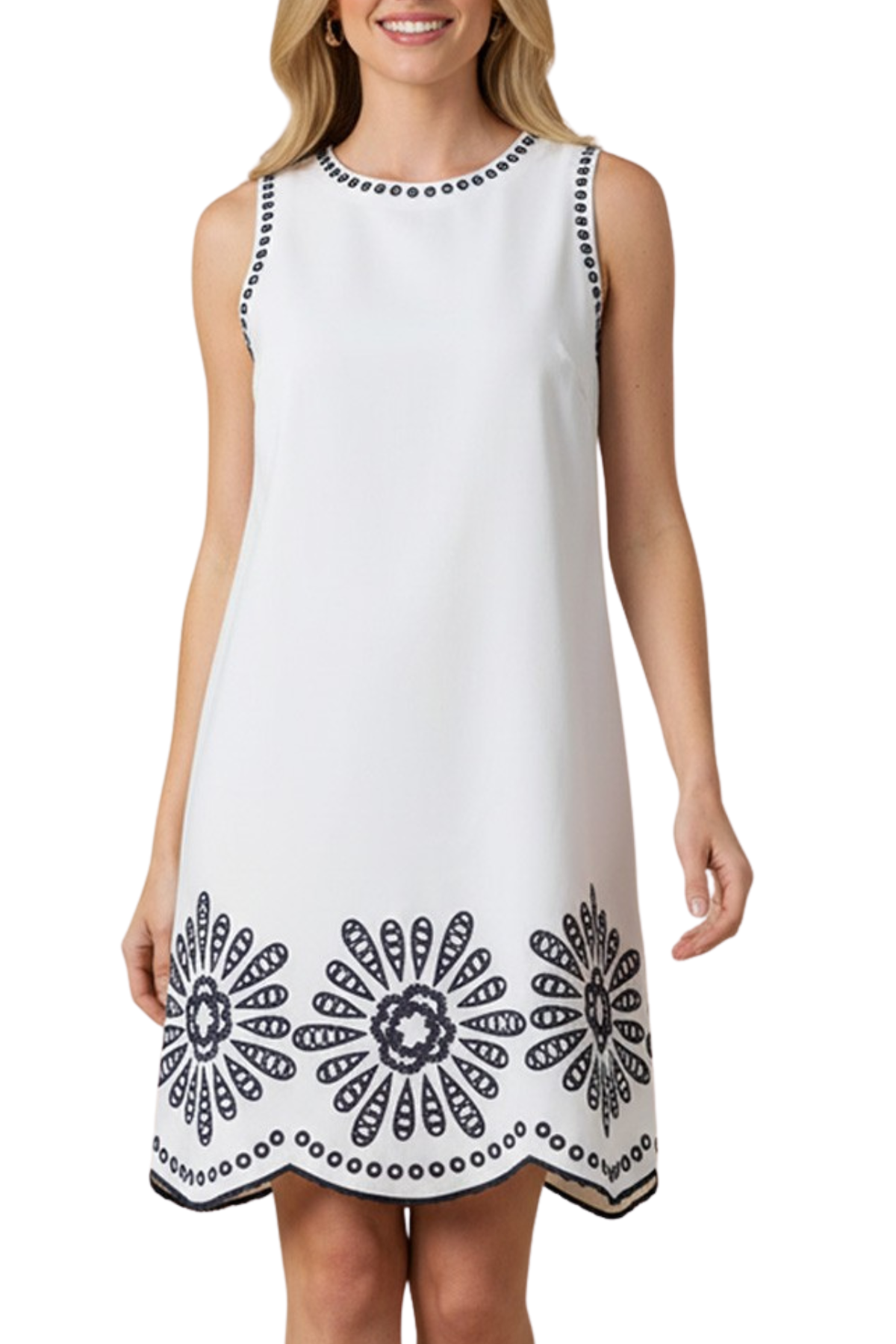 Floral Embroidered Mini Dress