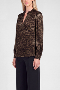 Leopard Print Long Sleeve Blouse